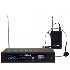 Microfone Cabeça s/ Fios + Receptor VHF 216MHz